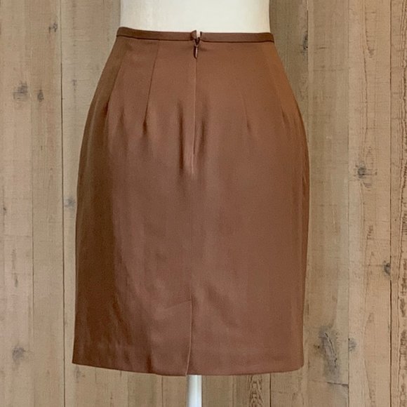 Ann Taylor NWT tailored wool pencil skirt - in caramel, fully lined - Size 4 - Picture 7 of 8
